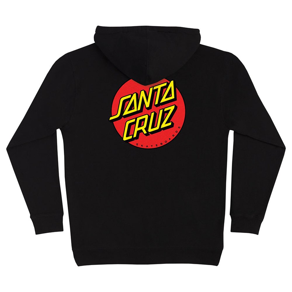 Santa Cruz Classic Dot Heavyweight Zip Hoodie - Black - Vault Board Shop Santa Cruz