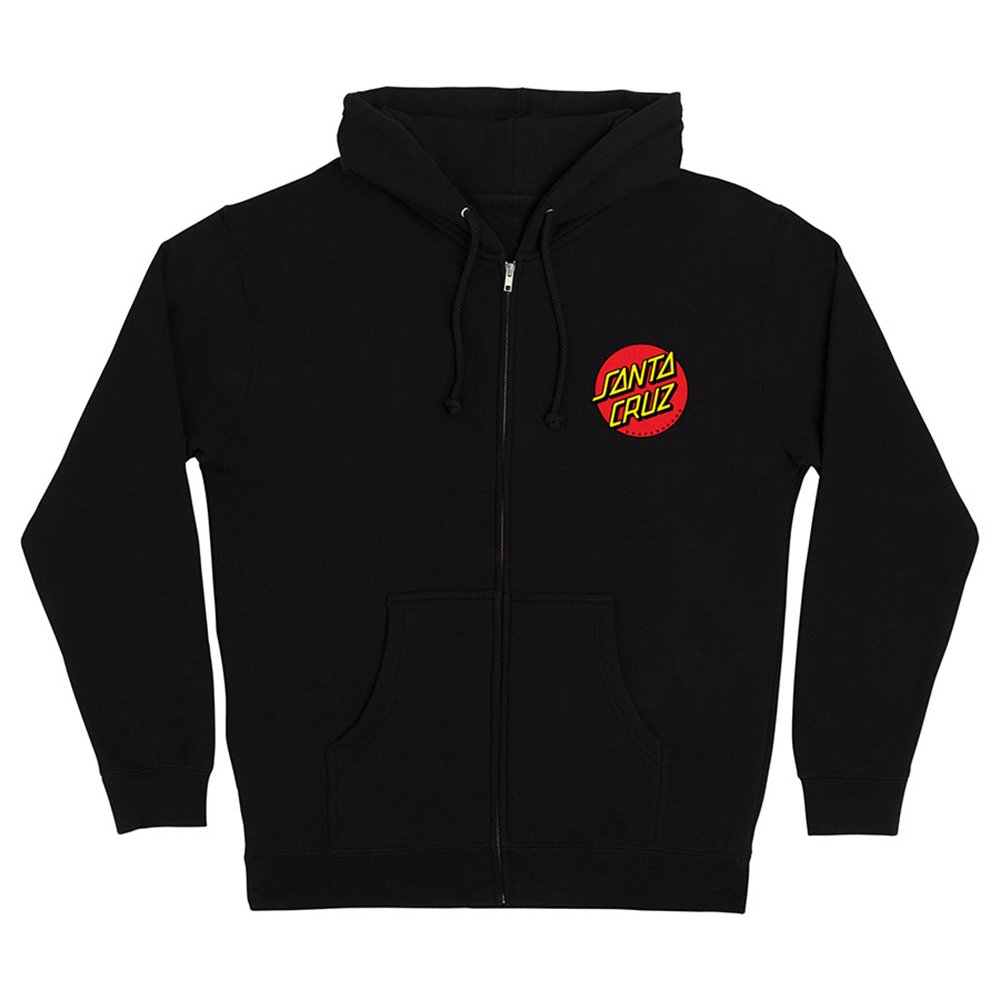 Santa Cruz Classic Dot Heavyweight Zip Hoodie - Black - Vault Board Shop Santa Cruz