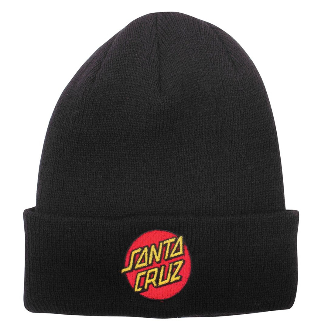 Santa Cruz Classic Dot Long Shoreman Beanie - Black - Vault Board Shop Santa Cruz