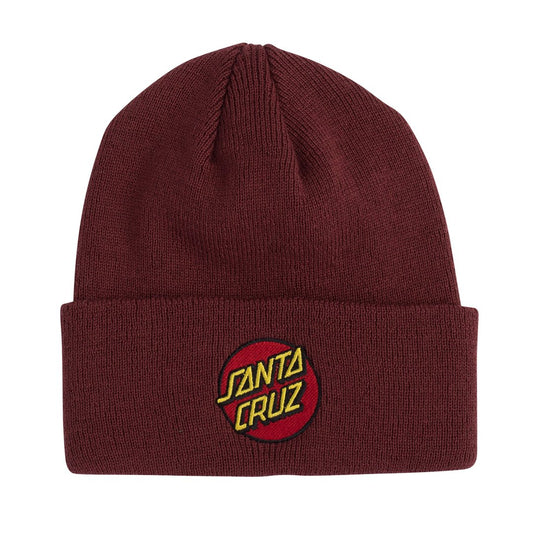 Santa Cruz Classic Dot Long Shoreman Beanie - Maroon - Vault Board Shop Santa Cruz