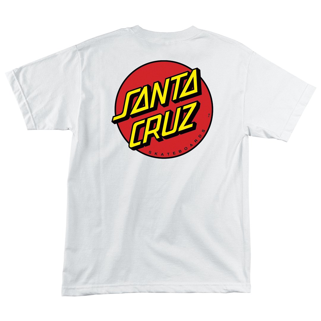 Santa Cruz Classic Dot T - Shirt - White - Vault Board Shop Santa Cruz