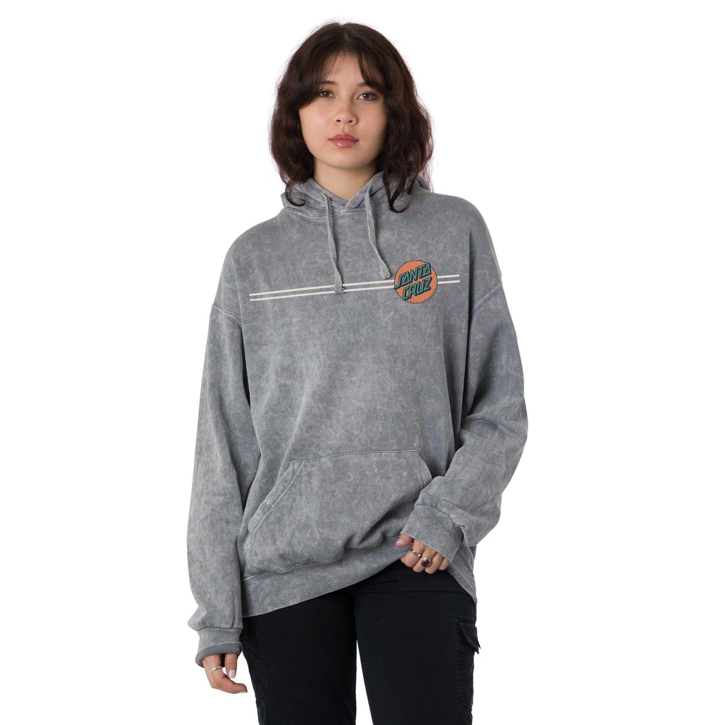 Santa Cruz Mid - Weight Boyfriend Hoodie Women's - Mineral Grey - Vault Board Shop Santa Cruz