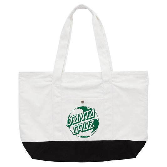 Santa Cruz Planet Dot Tote Eco - Off White/ Black - Vault Board Shop Santa Cruz