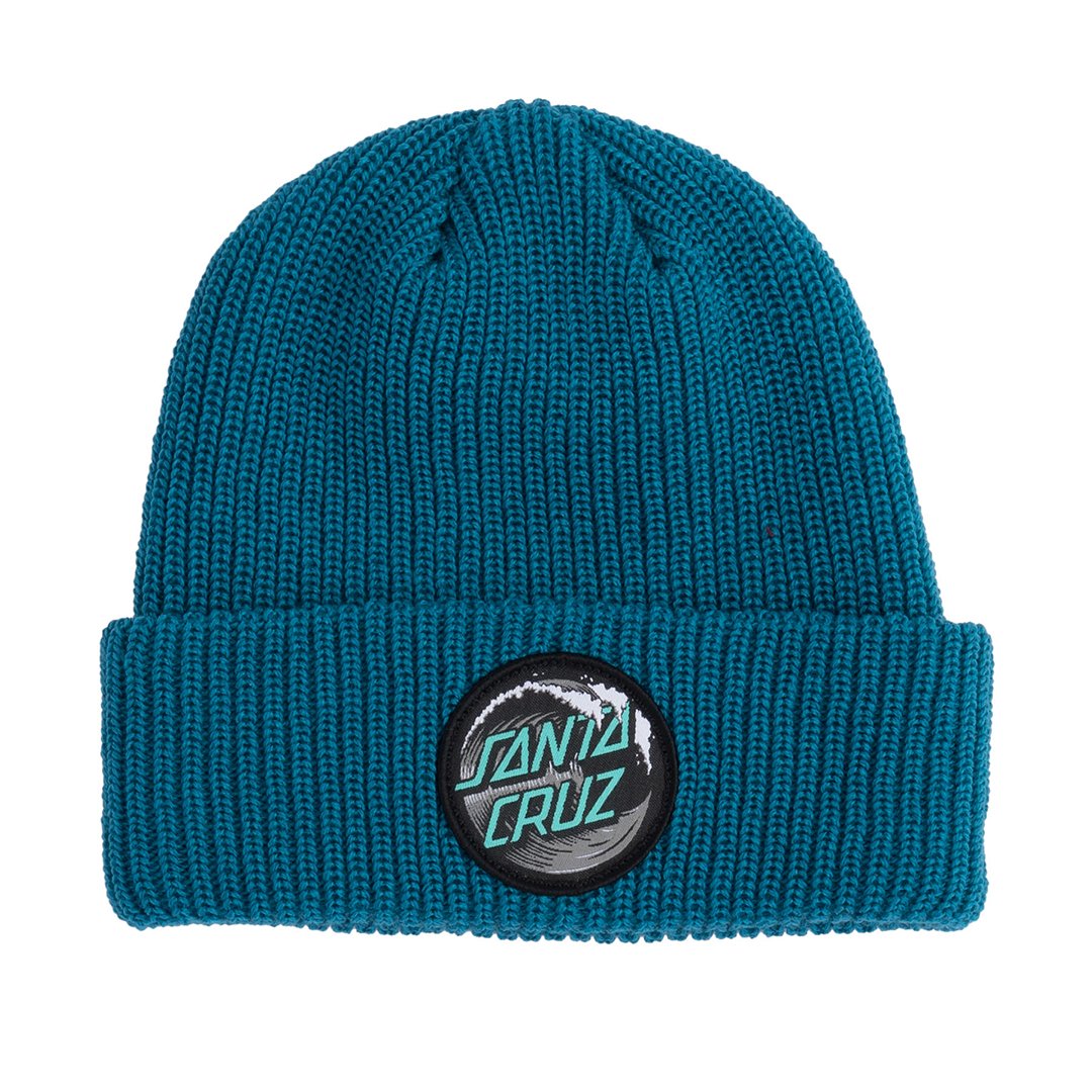 Santa Cruz Wave Dot Long Shoreman Beanie - Teal - Vault Board Shop Santa Cruz