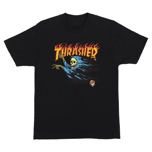 Santa Cruz X Thrasher O'Brien Reaper Heavyweight T - Shirt - Black - Vault Board Shop Santa Cruz