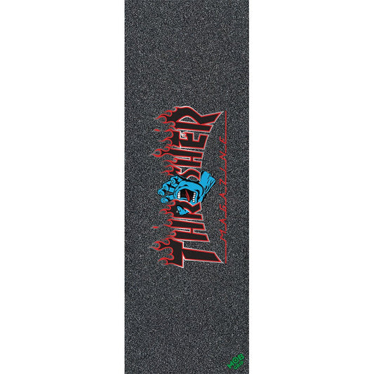 Santa Cruz X Thrasher Screaming Flame Logo Mob Grip Sheet - 11" X 33" - Vault Board Shop Mob