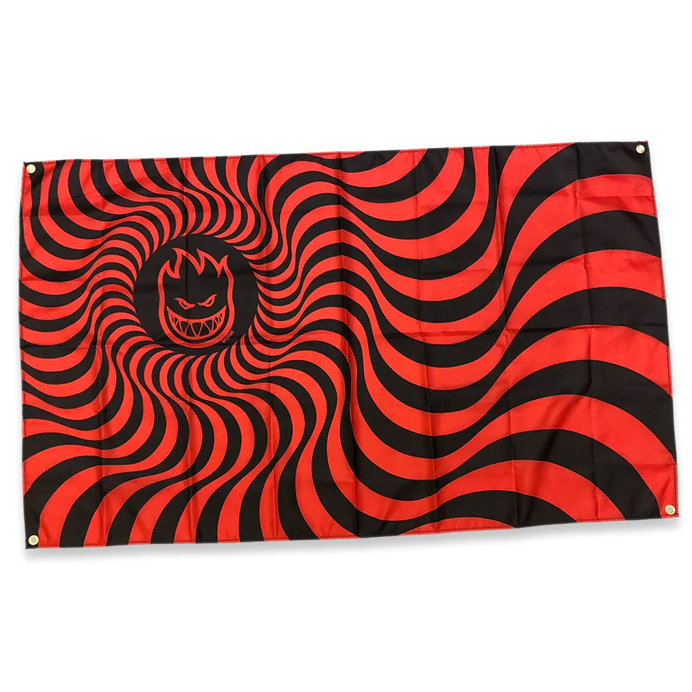 Spitfire Bighead Swirl Banner - Red/ Black - Vault Board Shop Spitfire