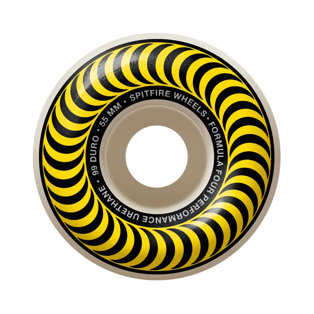 Spitfire Formula 4 Classic Yellow Wheels 99d - 55mm - Vault Board Shop Spitfire