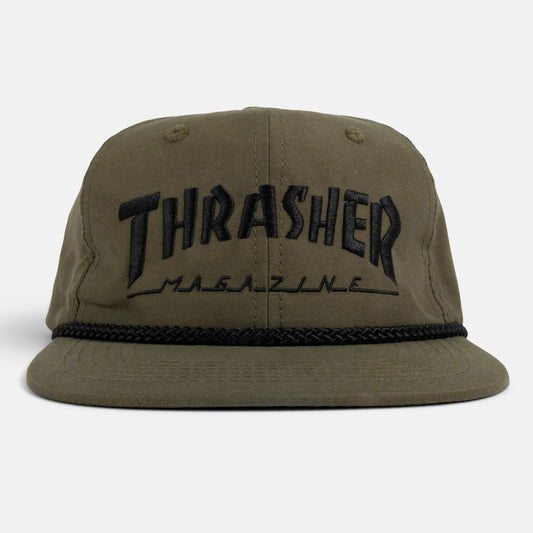 Thrasher Rope Snapback Hat - Olive/ Black