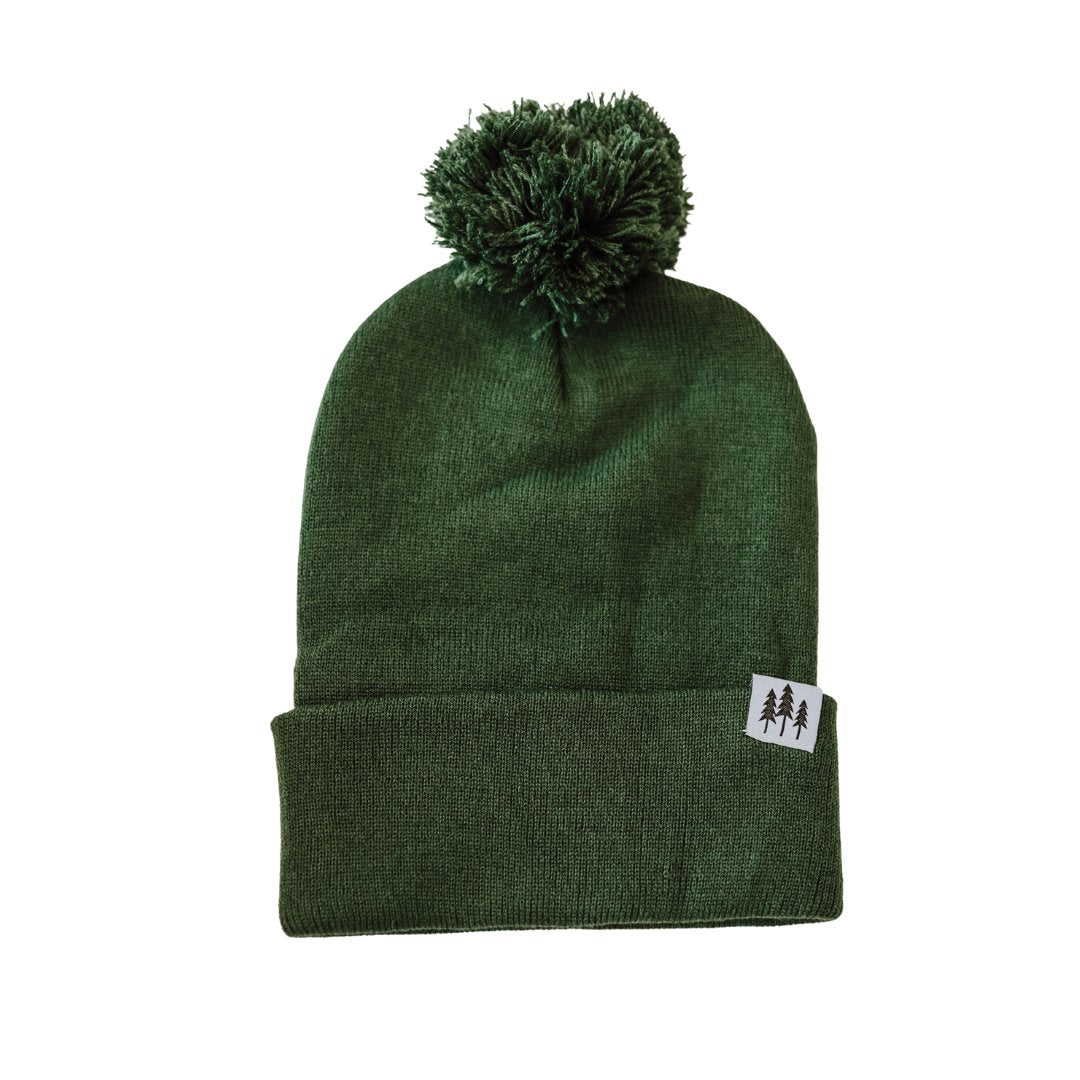 Three Trees Pom Beanie - Forest Green - Vault Board Shop Vault