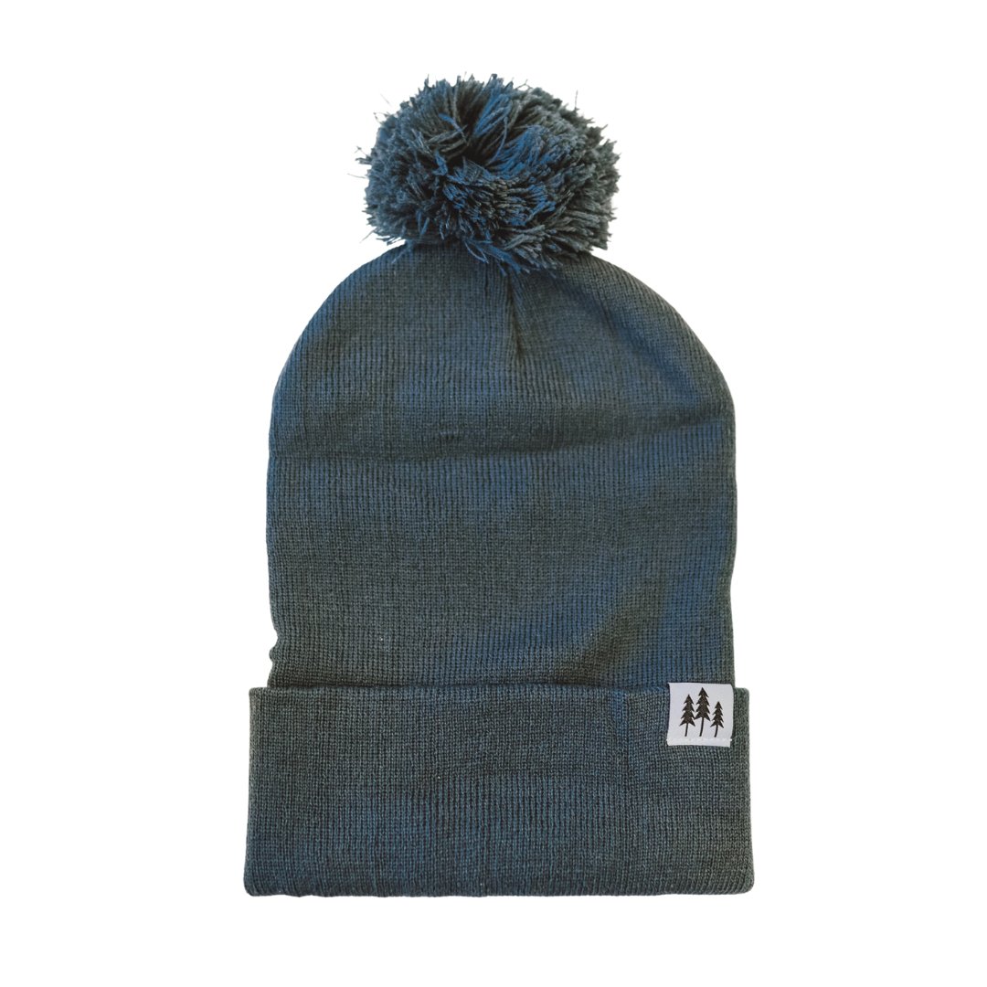 Three Trees Pom Beanie - Slate - Vault Board Shop Vault