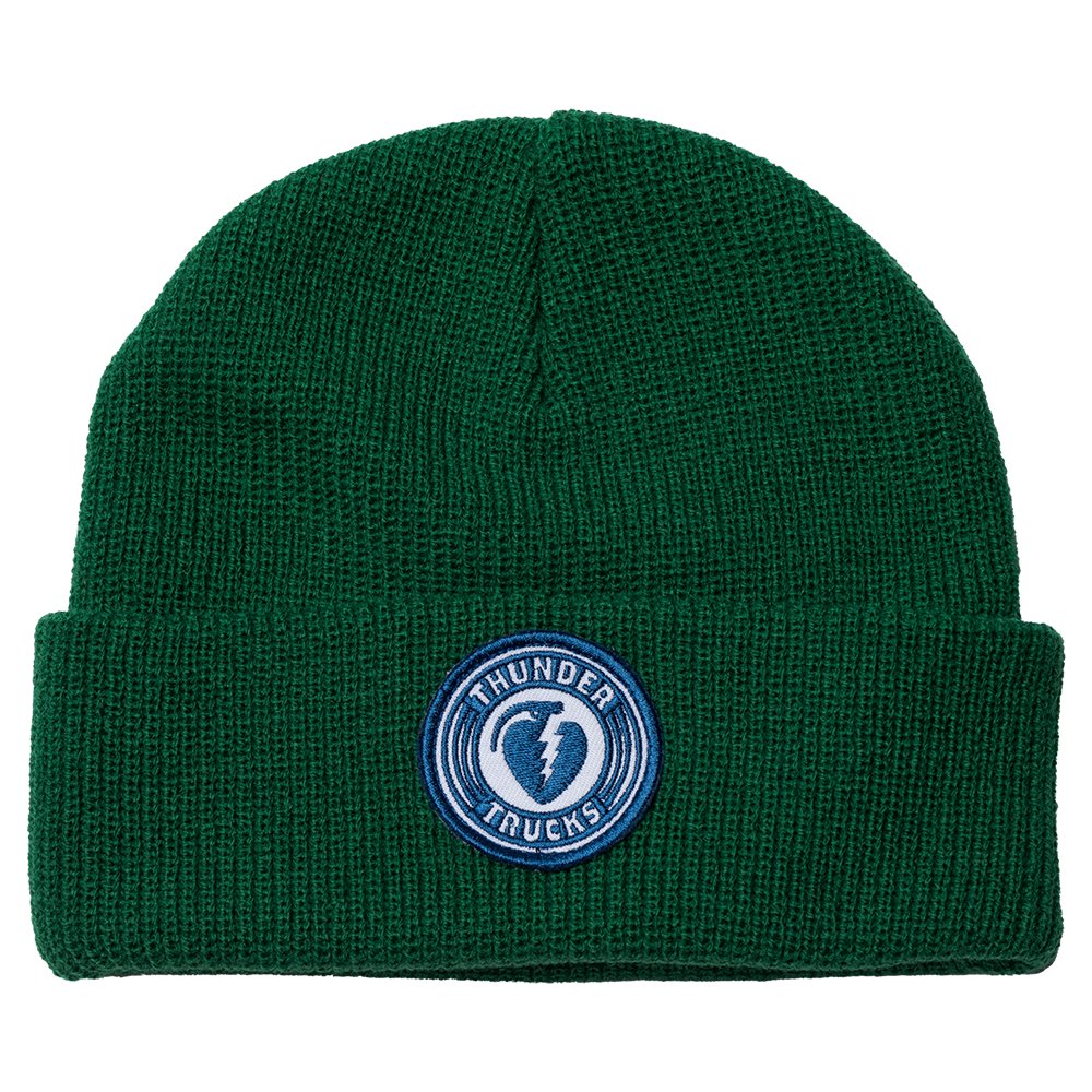 Thunder Charged Patch Beanie - Dark Green - Vault Board Shop Krooked