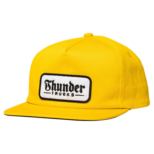 Thunder Script Patch Snapback - Yellow - Vault Board Shop Thunder