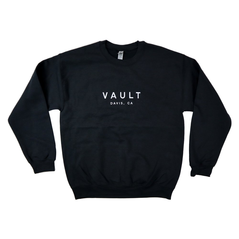 Vault City Crewneck - Black/ White - Vault Board Shop Vault