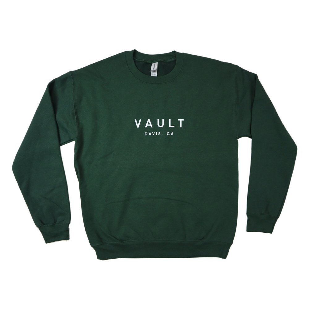 Vault City Crewneck - Forest/ White - Vault Board Shop Vault