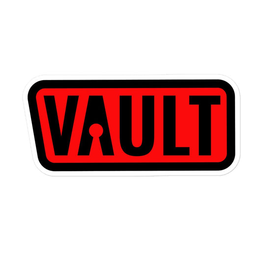 Vault Logo Sticker Red - 3", 4", 5.5" - Vault Board Shop Vault