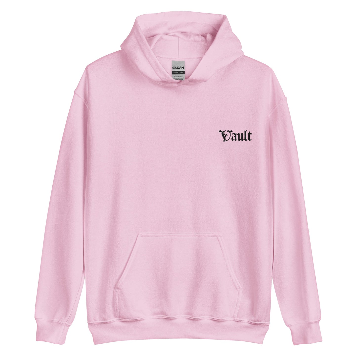 Vault Old - E Embroidered Hoodie - Black Logo - Vault Board Shop Vault