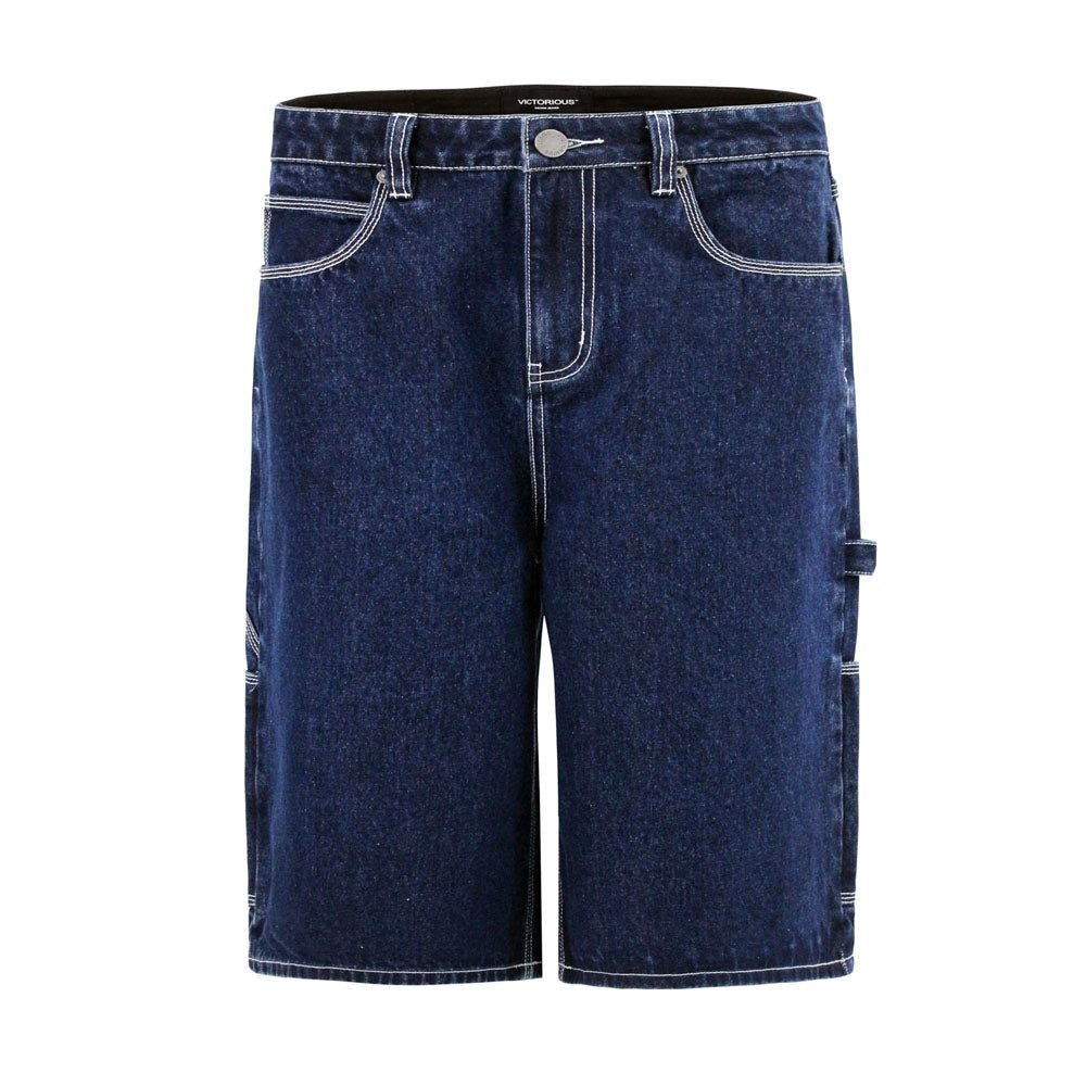 Victorious Baggy Fit Carpenter Denim Shorts - Indigo - Vault Board Shop Victorious