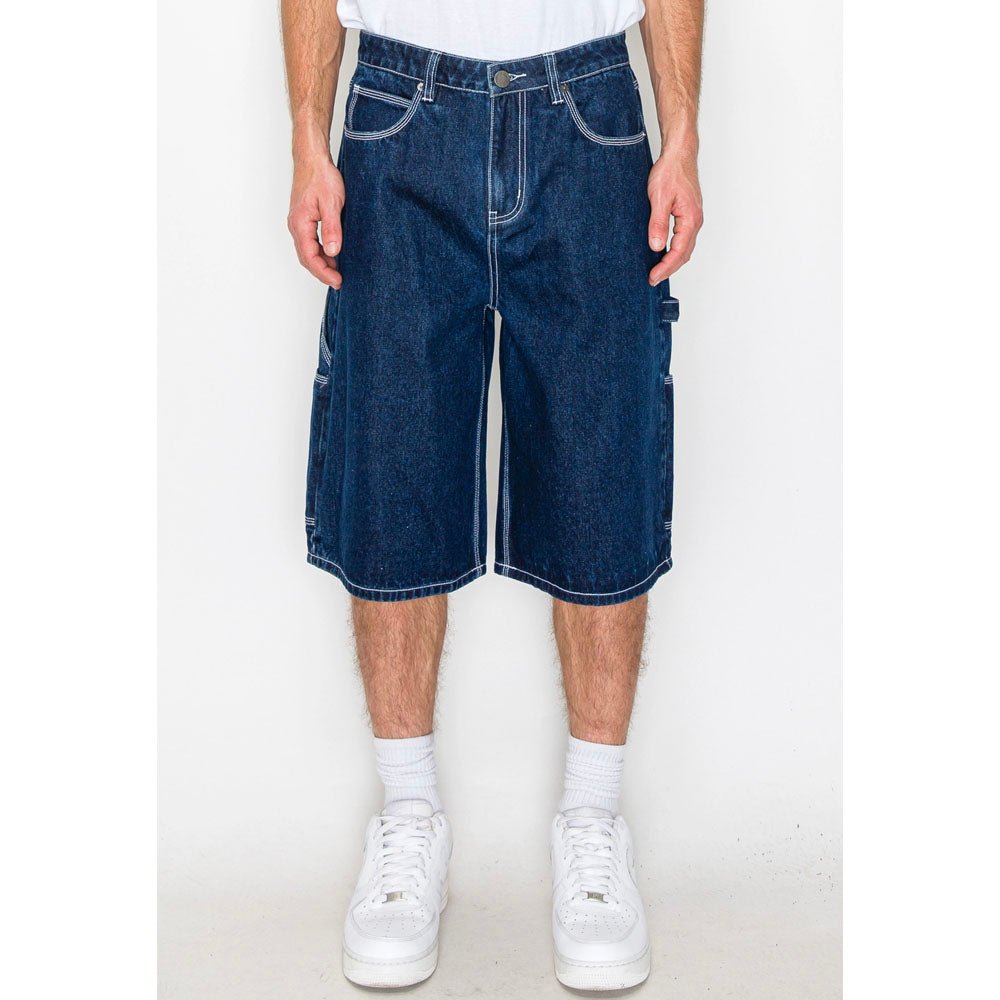 Victorious Baggy Fit Carpenter Denim Shorts - Indigo - Vault Board Shop Victorious