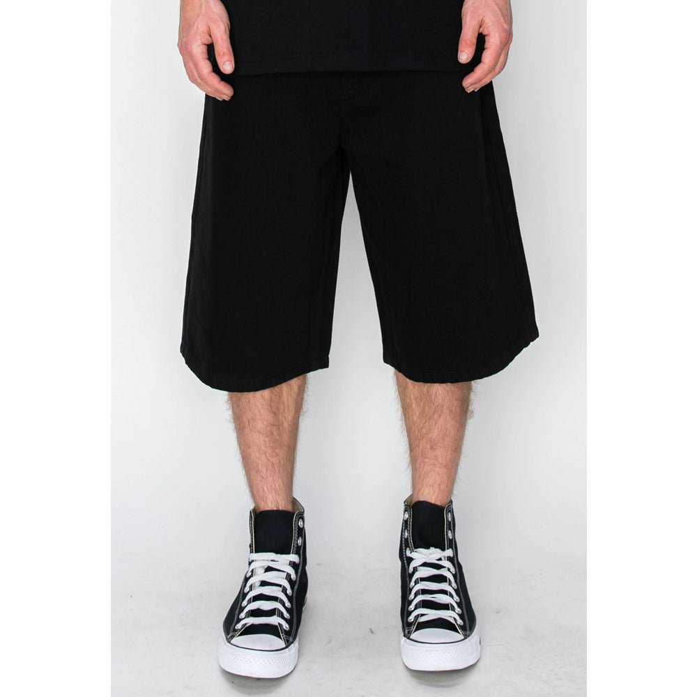 Victorious Baggy Fit Carpenter Denim Shorts - Jet Black - Vault Board Shop Victorious