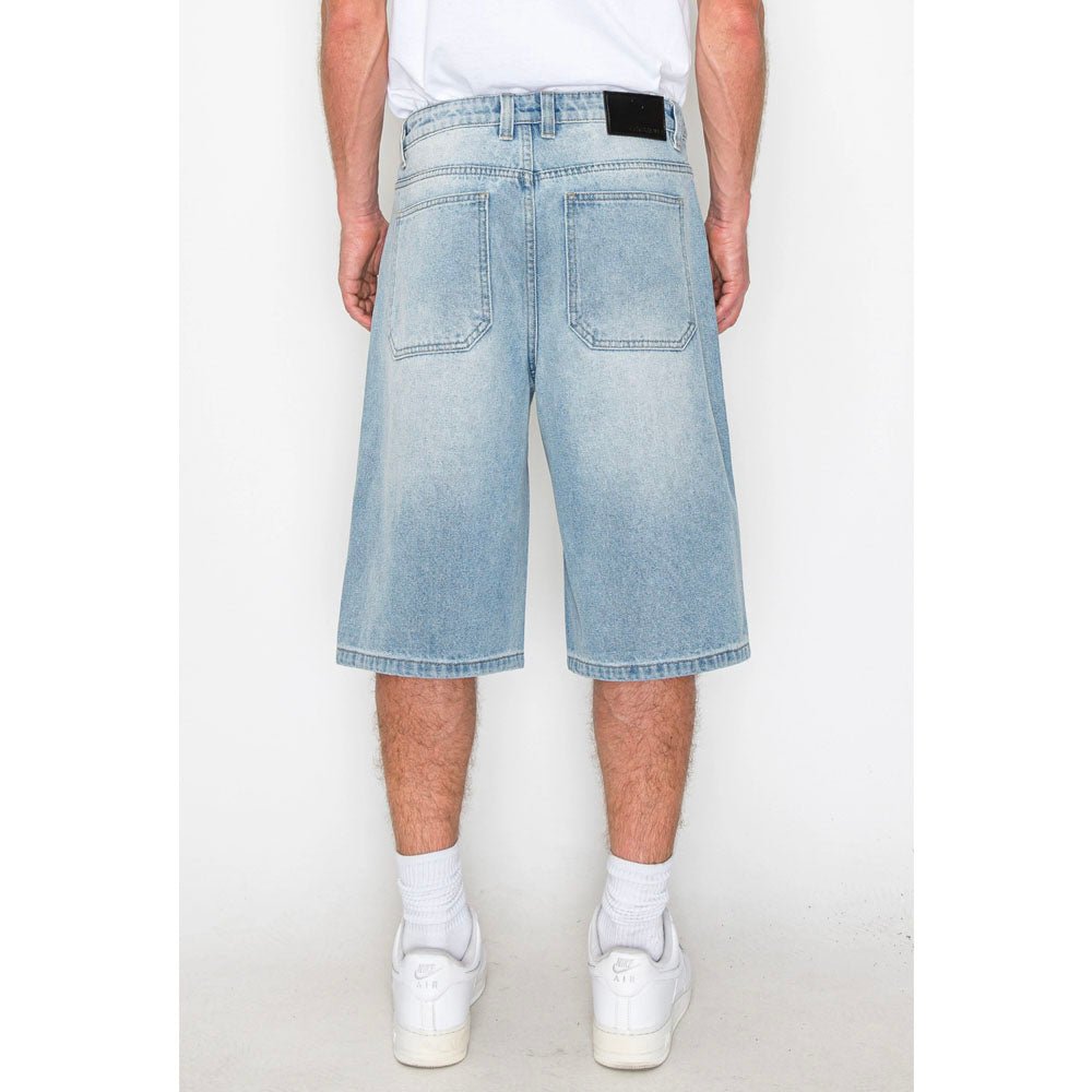 Victorious Baggy Fit Carpenter Denim Shorts - Light Indigo - Vault Board Shop Victorious