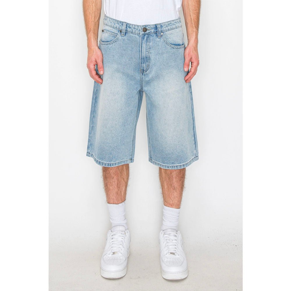 Victorious Baggy Fit Carpenter Denim Shorts - Light Indigo - Vault Board Shop Victorious