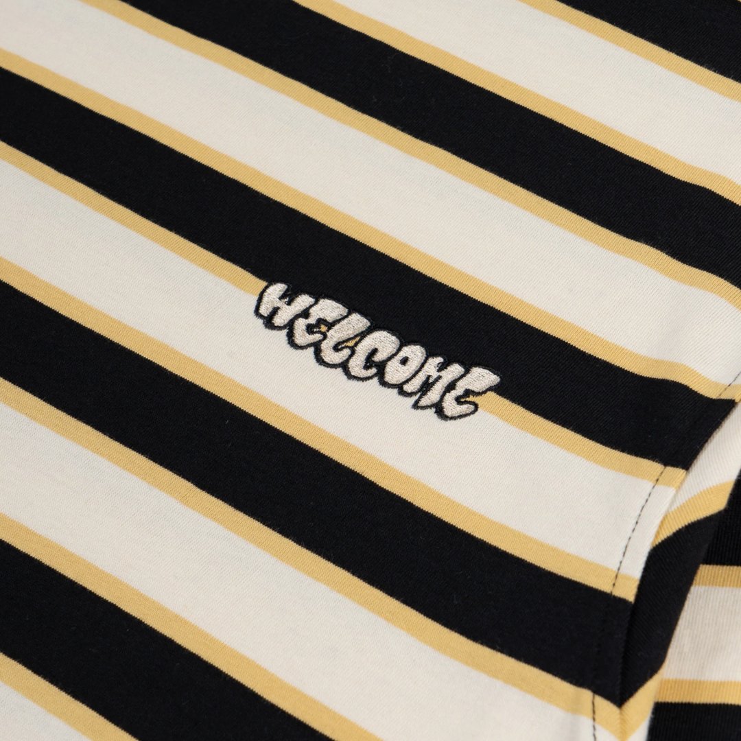 Welcome Cooper Stripe Long Sleeve Tee - Bone - Vault Board Shop Welcome