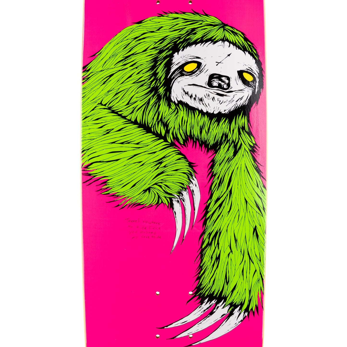 Welcome Sloth on Boline 2.0 Neon Pink Deck - 9.5" - Vault Board Shop Welcome