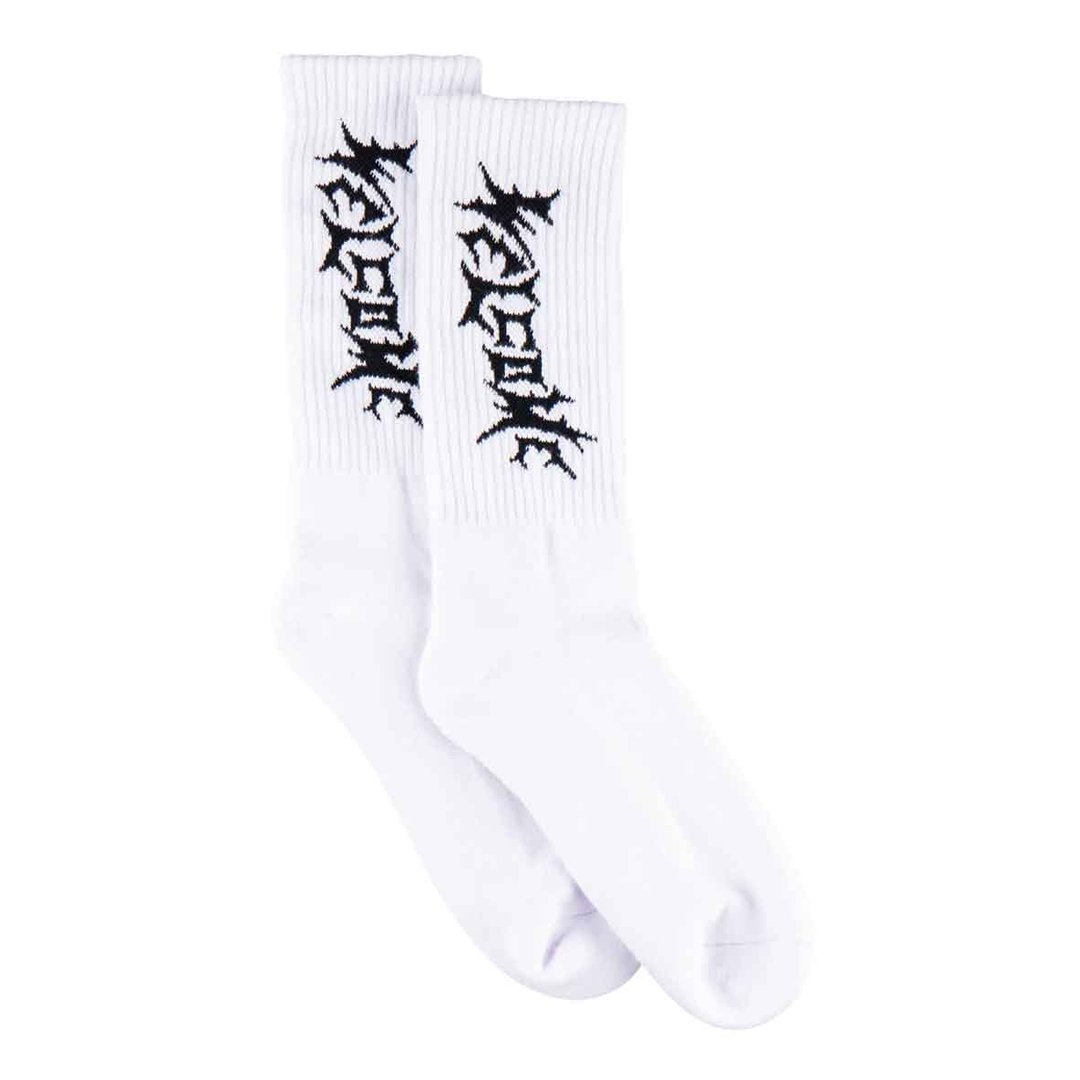 Welcome Vampire Socks - White/ Black - Vault Board Shop Welcome