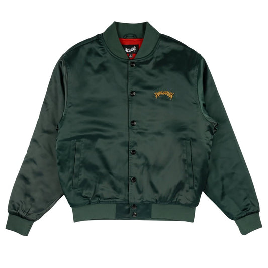 Welcome Venom Satin Bomber Jacket - Pine - Vault Board Shop Welcome