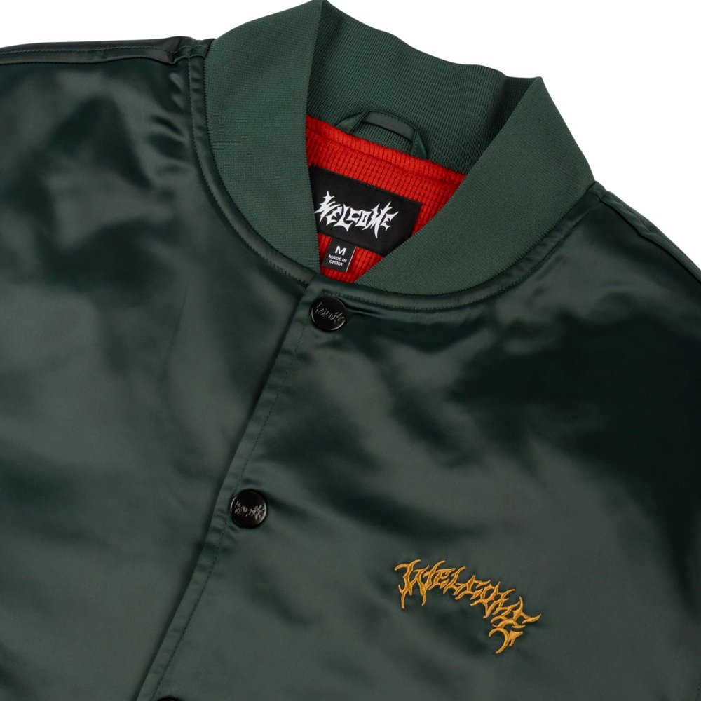 Welcome Venom Satin Bomber Jacket - Pine - Vault Board Shop Welcome