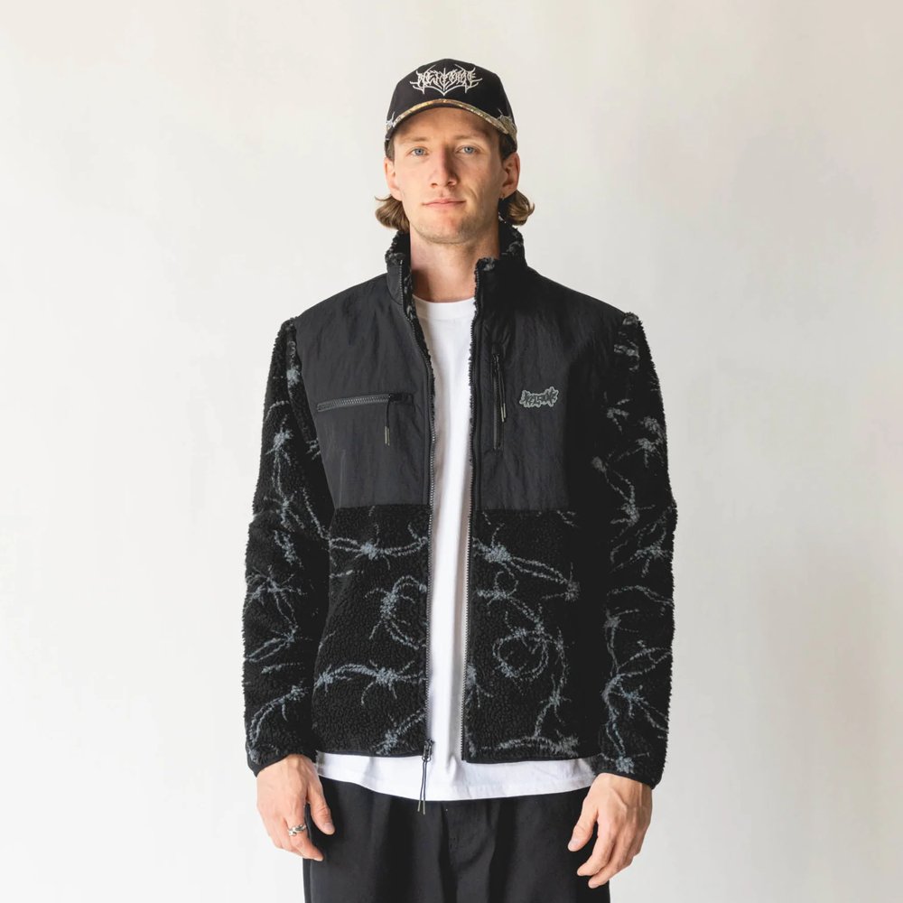 Welcome Wire Full - Zip Sherpa Fleece - Black - Vault Board Shop Welcome