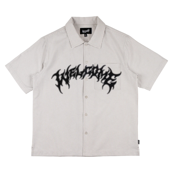 Welcome Barb Printed Oxford Shirt - White