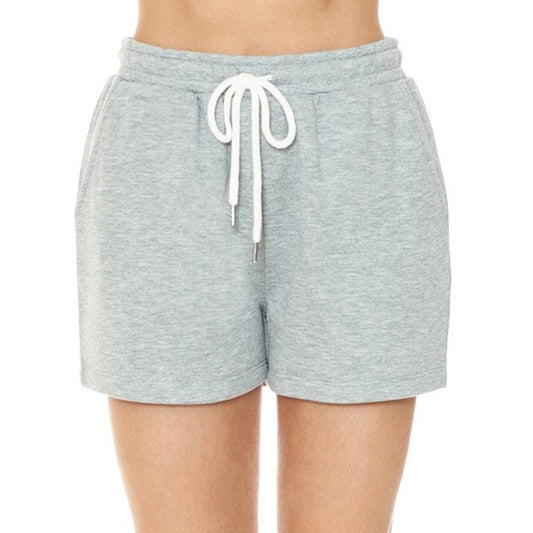 Women's Fleece Drawstring Shorts Grey - Vault Board Shop Vault