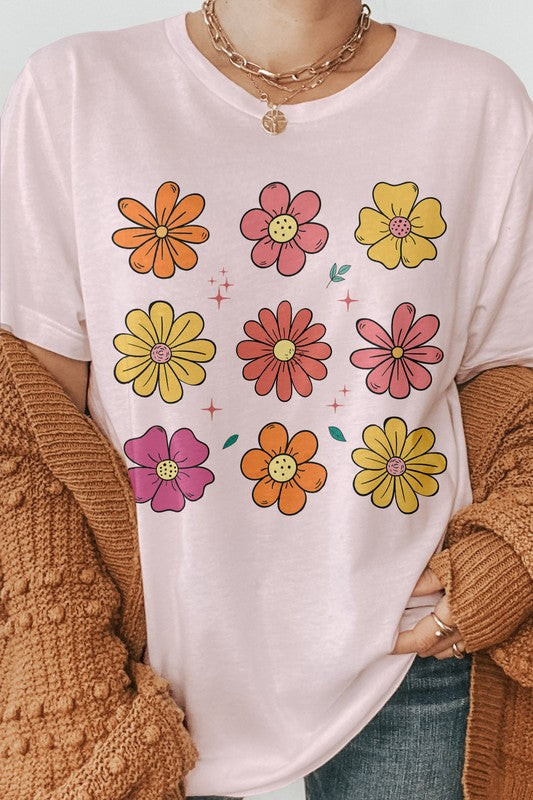 Women's Summer Floral Tee - Multiple Colors