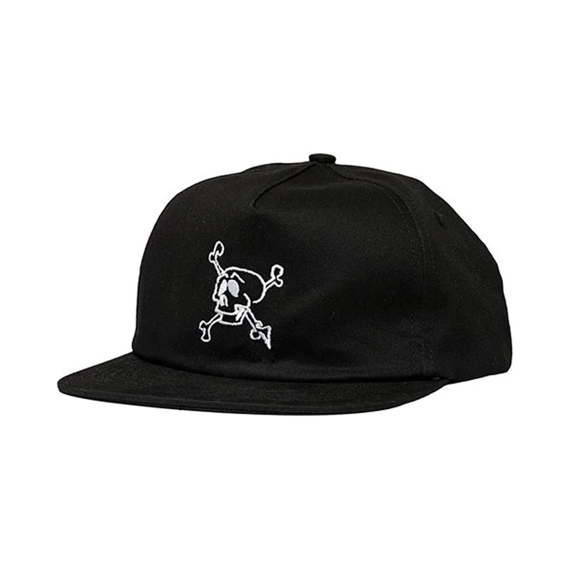 Krooked Style Snapback Hat - Black/ White