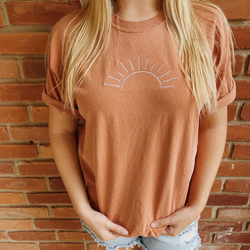 Embroidered Sun Women's T-Shirt - Taupe