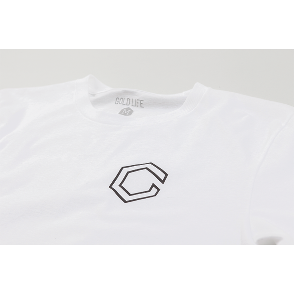 Gold Life Outlined Tee - White