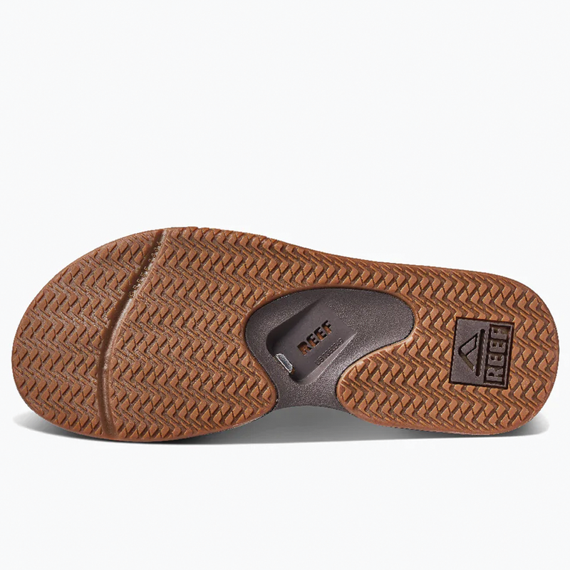 Reef Leather Fanning Men's Sandals - Dark Brown