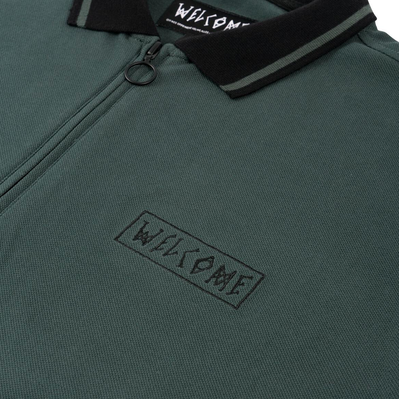 Welcome Parliament Long Sleeve Zip Polo - Spruce
